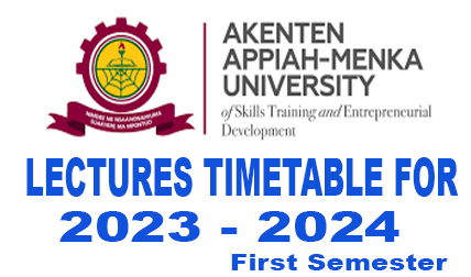 Aamusted Lectures Time Table For 2023/2024 First Semester Academic Year ...